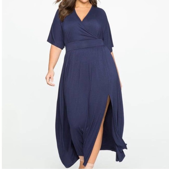 Eloquii Dresses & Skirts - Eloquii Kimono Sleeve Maxi Dress Navy Blue 18 /20